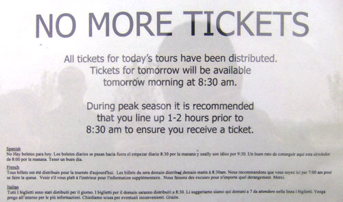 No more tickets