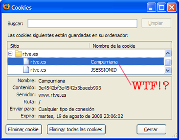Cookie Campurriana / Web de RTVE - visto por Kike