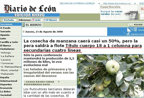 Diario de León: Alguien olvió revisar los titulares de portada